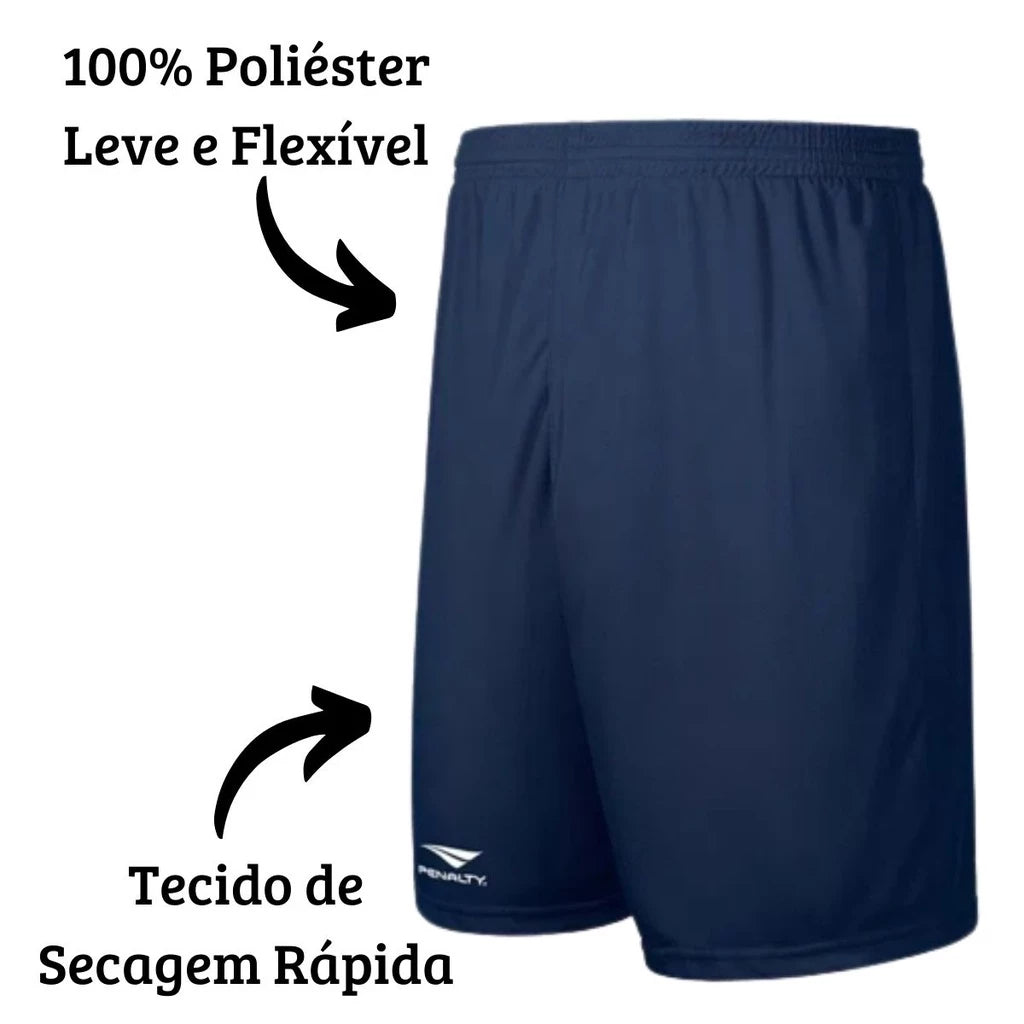 Short Masculino Calção Futebol Academia Penalty Bermuda Liso